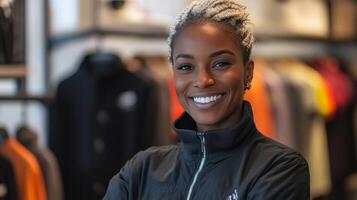 Smiling Woman in a Retail Store photo