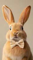 Adorable Bunny in Bowtie - A Cute Pet Portrait photo