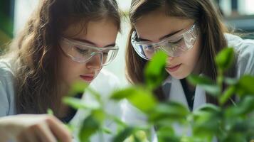 Young Scientists Explore Plant Growth in a Futuristic Lab photo