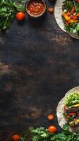 Delicious Mexican Tacos with Fresh Herbs and Vegetables photo