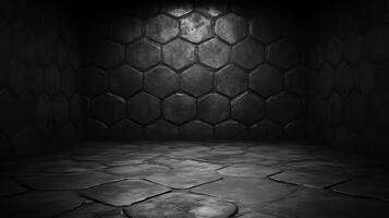 Dimly Lit Hexagon Tile Space photo