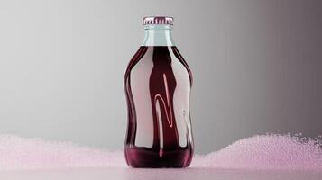 Beverage in glass bottle with metal cap photo