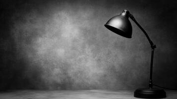 Desk lamp on gray textured background photo