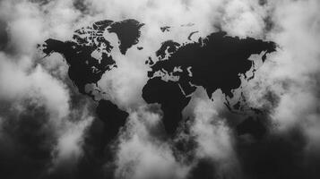 Global Map in Cloudy Mist photo