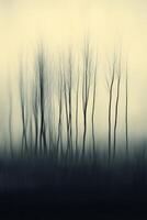 Winter trees in fog monochrome scene photo