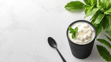 Simple Curd Breakfast Top View photo