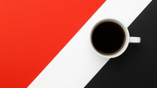Coffee Cup on Diagonal Color Block photo