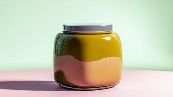 Layered Jar with Green Beige Fill photo
