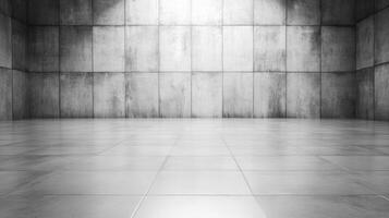 Empty Concrete Room with Stark Light Play photo