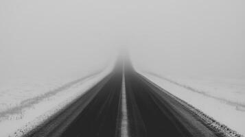 Foggy Road Vanishing Point photo