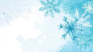 Festive Snowflake Background with Space for Text photo