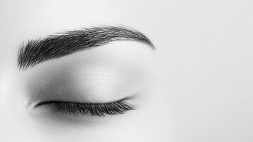 Monochrome Female Eye Brow Close photo