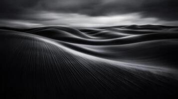 Wavy Sand Dunes Under Cloudy Sky photo