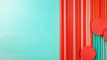 Colorful Tubes on Turquoise Background photo