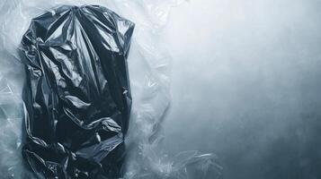 Crumpled Black Bag in Plastic photo