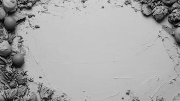Textured Border of Clay Like Material on a Smooth Surface photo