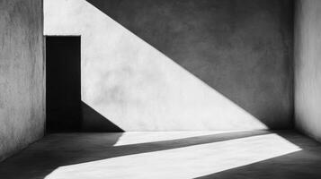 An empty concrete wall with a passage, the apartment is not renovated photo