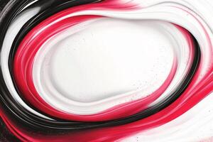 Abstract Swirl of Red Black and White Paint Design photo