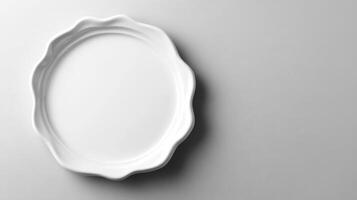 Elegant white plate for serving food photo