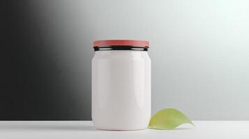 Blank plastic jar for food product photo