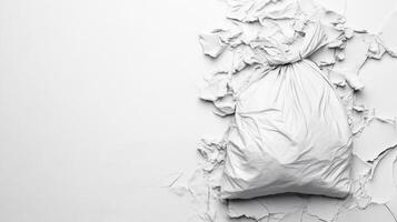 Bag with plaster on broken background photo