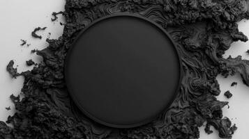 Minimalist Black Disc with Textured Frame photo