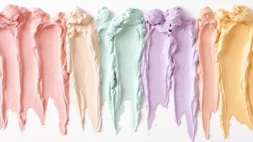 Pastel cosmetic cream color swatches photo