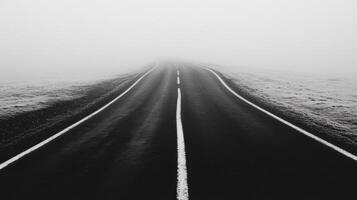 Misty Road Leading Into Fog photo