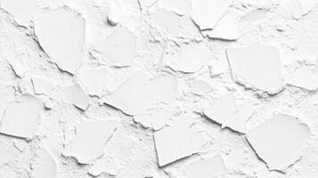 White flakes texture on white surface, close up view photo