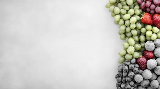 Assorted Fruits Border on White Background photo