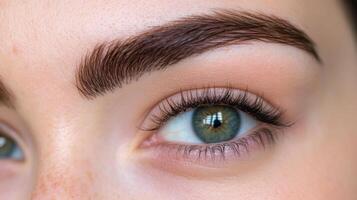 Close up of Woman's Eye with Defined Brow and Lashes photo