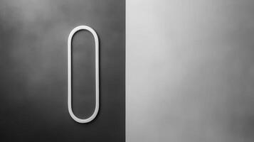 Simple White Oval Design Element on Grey photo