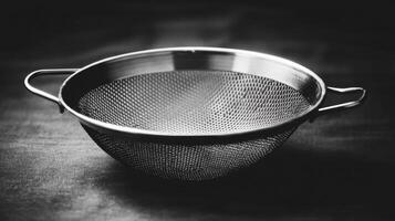 Stainless Steel Mesh Strainer Close Up photo