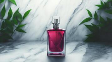 Pink Liquid in Perfume Bottle photo