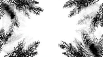 Pine Branch Frame on White Background with Open Center photo