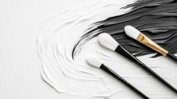 Makeup Brushes on Swirled Paint photo
