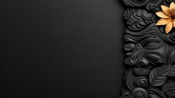 Dark Decorative Border with Gold Flower photo