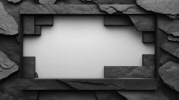 Abstract Stone Frame with White Center photo