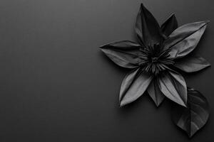 Sculpted leather flower in shades of gray photo