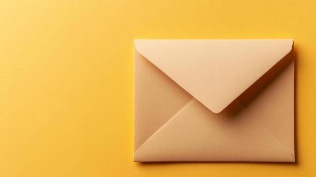 Minimalist Design Envelope Item Isolated on Sunny Yellow Setting photo