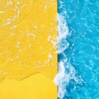 Colorful Seashore Border with Yellow and Blue Contrast photo