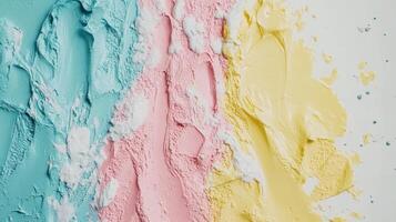 Pastel Colored Paint Strokes Texture in Blue Pink Yellow photo