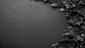 Minimalist Black and White Artwork Featuring Flowers and Negative Space photo