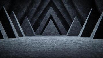 Symmetrical Triangles Define Perspective in Shadowed Space photo