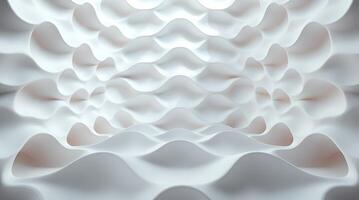 Abstract white 3d rendering of a wavy wall photo