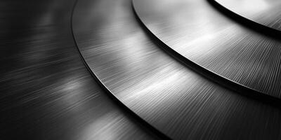 Close-up of curved, textured metal sheets creating a sleek and modern design. photo