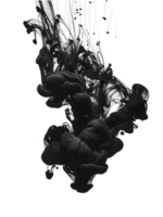 Abstract black ink cloud with flowing liquid forms floating in space png