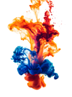 Swirling Colorful Ink in Water Creating Abstract Patterns png