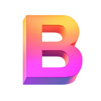 A three dimensional letter B with a gradient color scheme png
