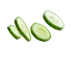 Several Sliced Fresh Cucumbers Appearing To Be Floating png